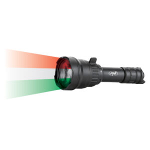 PNI Adventure F300 LED žibintuvėlis, 3 spalvos: balta, raudona, žalia, atstumas 500 m, šviesos srautas 540 lm, 18650 3000mAh baterija komplekte, baterijos įkroviklis komplekte, priartinimo ir šviesos intensyvumo reguliavimo funkcija - Image 2