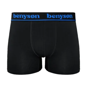 BENYSON bambuko viskozės trumpikės-šortukai vyrams, 3 vnt., juodos su spalvota juosmens juosta, L - Image 4