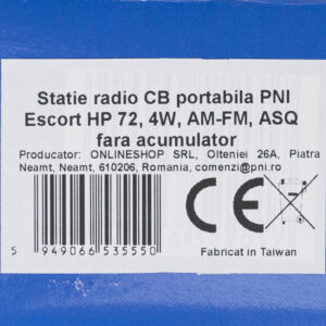 Nešiojama CB radijo stotelė PNI Escort HP 72, 4W, AM-FM, ASQ, Dual Watch, Scan, be baterijos - Image 4