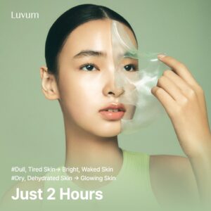 LUVUM Green Citrus Vitamin C Gel Mask Plus hidrogelinė kaukė 5 vnt. - naktinė, su niacinamidu - Image 5