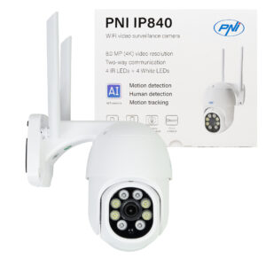 PNI IP840 belaidė vaizdo stebėjimo kamera, WiFi, PTZ, 8MP 4K, micro SD lizdas, autonominė, AI funkcijos, ONVIF - Image 4