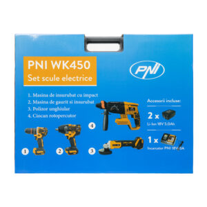 Elektrinių įrankių rinkinys PNI WK450 su 18V 5.0Ah akumuliatoriais, įkroviklis pridedamas - Image 10