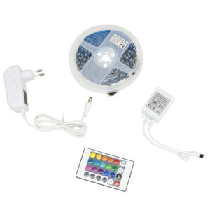 PNI 5050RGB LED juosta su nuotolinio valdymo pulteliu, 5 metrų ilgio, 230 V maitinimo šaltinis, reguliuojamas ryškumas, šviesos efektai, 300 5050 LED lempučių - Image 7