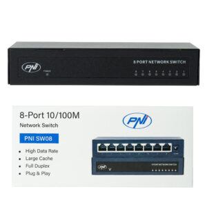 Komutatorius PNI SW08 su 8 prievadais 10/100Mbps metaliniu korpusu - Image 2
