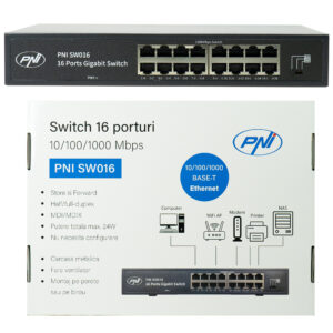 Komutatorius PNI SW016, 16 x 10/100/1000 Mbps, Gigabit, metalinis korpusas - Image 2