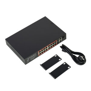 POE komutatorius PNI SWPOE162, 16 POE 100 Mbps prievadų, 2 UP Link 1000 Mbps prievadai, 1 SFP 1000 Mbps prievadas, 240W, AI Extend funkcija iki 250 m, 4kV apsauga nuo žaibo - Image 3