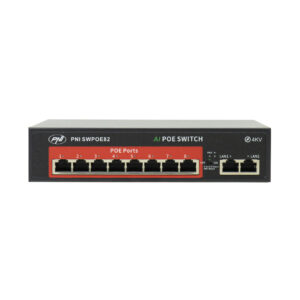POE komutatorius PNI SWPOE82, 8 POE 100 Mbps prievadai ir 2 UP Link 100 Mbps prievadai, 120W, AI Extend funkcija iki 250m, 4kV apsauga nuo žaibo - Image 7