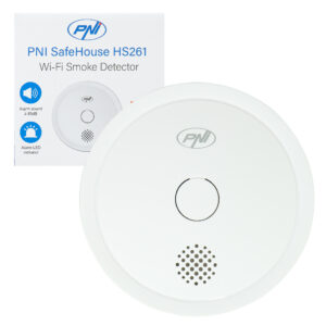 Dūmų jutiklis PNI SafeHouse HS261 su „Wi-Fi“, valdymas per „Tuya Smart“ programėlę, 3V baterijos maitinimas, 85dB, garsinis ir vaizdinis signalas, tylusis aliarmas - Image 2