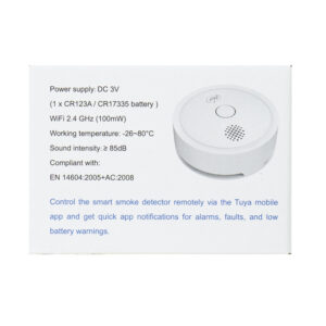 Dūmų jutiklis PNI SafeHouse HS261 su „Wi-Fi“, valdymas per „Tuya Smart“ programėlę, 3V baterijos maitinimas, 85dB, garsinis ir vaizdinis signalas, tylusis aliarmas - Image 7