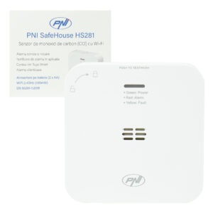 Anglies monoksido (CO) jutiklis PNI SafeHouse HS281 su „Wi-Fi“, valdymas per „Tuya Smart“ programėlę, maitinimas AA baterijomis, 85dB, garsinis ir vaizdinis signalas, tylusis aliarmas - Image 2