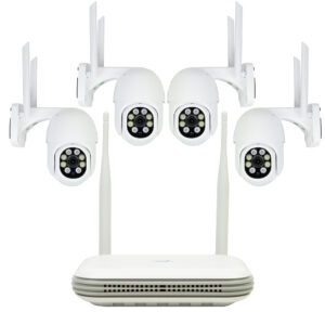 PNI House WiFi800 belaidžio vaizdo stebėjimo rinkinys su NVR ir 4 lauko kameromis PNI IP840, 8MP, 4K, IP65