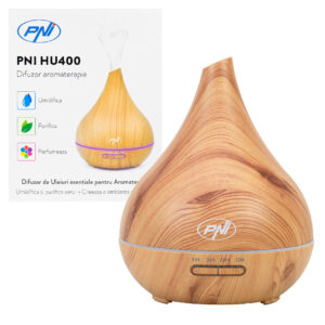 Aromaterapinis difuzorius PNI HU400 eteriniams aliejams, ultragarsinis, 400 ml, laikmatis, 7 LED spalvos, automatinis išsijungimas, medžio imitacijos apšvietimas - Image 4