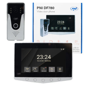 PNI DF780 vaizdo domofonas su 1 monitoriumi, 7 colių 1080p jutikliniu ekranu, kortelės lizdu, IP65, palaiko nuoseklųjį 4 monitorių, 2 išorinių blokų ir 2 vaizdo stebėjimo kamerų prijungimą - Image 3