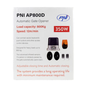 PNI AP800D vartų automatikos komplektas, variklis, fotoelementai, nuotolinio valdymo pultas, lempa, 230V, 1100 N ir 800KG stumdomiems vartams - Image 15