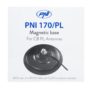 Magnetinis pagrindas PNI 170/PL 170 mm, plonas, su 4m kabeliu ir PL259 jungtimi