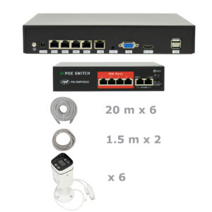 Vaizdo stebėjimo komplektas NVR POE PNI House IP810, 6 PNI IP8POE kameros, komplekte yra POE komutatorius ir kabeliai - Image 2