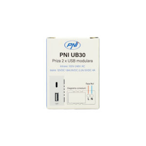 Dvigubas USB lizdas PNI UB30, 5V, 2.4A, modulinis, įmontuojamas - Image 4