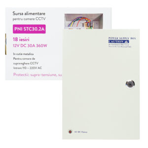 PNI STC30.2A vaizdo stebėjimo maitinimo šaltinis metalinėje dėžutėje 12V 30A 360W, 18 išėjimų - Image 3