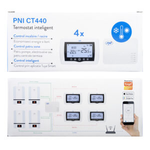 Išmanusis termostatas PNI CT440 belaidis, su WiFi, 4 zonų valdymas internetu, šildymo sistemoms, siurbliams, solenoidiniams vožtuvams, TuyaSmart APP - Image 10