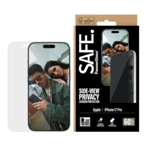 SAFE by PanzerGlass Ultra Wide Fit ekrano apsauga su privatumo filtru, įskaitant aplikatorių, skirta Apple iPhone 17 Pro