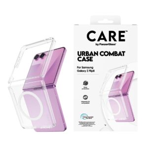 CARE by PanzerGlass Urban Combat dėklas, skirtas Samsung Galaxy Z Flip 8 / Flip 7 – skaidrus