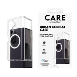 CARE by PanzerGlass Urban Combat dėklas, skirtas Samsung Galaxy Z Fold 8 Ultra / Fold 7 – skaidrus