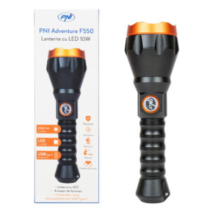 PNI Adventure F550 Crystal LED žibintuvėlis, 10W, aliuminis, 500lm, iki 700m, IPX6, 4000mAh baterija komplekte, USB Type-C įkrovimas - Image 17