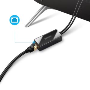 Ugreen 30985 išorinė tinklo plokštė, skirta Chromecast su micro USB / USB-A jungtimis 100Mb/s 1m – juoda - Image 5