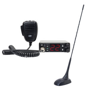 PNI Escort HP 5500 CB radijo stoties komplektas ir PNI Extra CB antena 48, 45 cm, SWR 1.0, su pridedamu magnetu