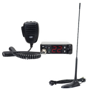 CB radijo stotelė PNI Escort HP 5500 ir antena CB PNI Extra 45, 45 cm, SWR 1.0, 26-30MHz, 150W, juoda