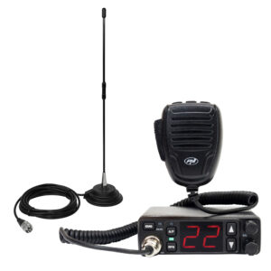 CB radijo stoties rinkinys PNI Escort HP 5500, 4W, 12V/24V, ASQ ir CB antena PNI Extra 40, SWR 1.0, stiklo pluoštas, su magnetu