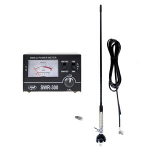 PNI S60 CB antena, 59 cm, su tvirtinimo elementu (butterfly), 4 m RG58 kabeliu ir PNI SWR-300 reflektometru SWR matavimui, juoda - Image 4