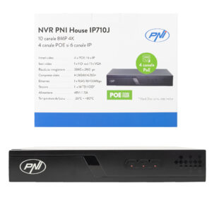 NVR POE PNI House IP710J, 10 kanalų 4K 8MP, 4 kanalai POE ir 6 kanalai IP su PNI POE arba įprastu komutatoriumi H.265 - Image 2