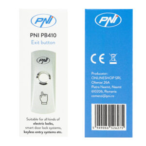 PNI PB410 prieigos mygtukas, 12V maitinimo šaltinis, maks. 3A, NO / COM išvesties kontaktas, cinko lydinys - Image 7