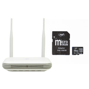 PNI House WIFI800 belaidžio NVR rinkinys, 8 kanalų 5MP arba 4 kanalų 4K 8MP, su balso pranešimais ir pridedama PNI 128GB MicroSD atminties kortele
