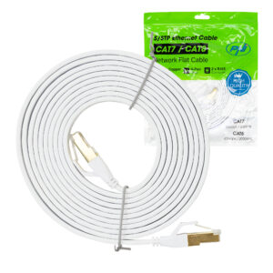 Plokščias tinklo kabelis S/STP CAT8 PNI U8030W, 2 x RJ45, 4 laidų poros, 28AWG, varinis, 40 Gbps, 2000 MHz, 3m, baltas - Image 4