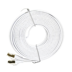 Plokščias tinklo kabelis S/STP CAT8 PNI U8075W, 2 x RJ45, 4 laidų poros, 28AWG, varinis, 40 Gbps, 2000 MHz, 7.5m, baltas - Image 3