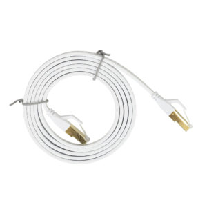 Plokščias tinklo kabelis S/STP CAT8 PNI U8015W, Patch, 2 x RJ45, 4 laidų poros, 28AWG, varinis, 40 Gbps, 2000 MHz, 1.5m, baltas - Image 4