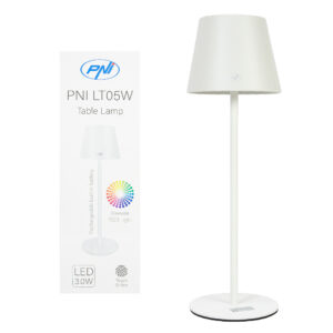 PNI LT05W RGB 3W stalinė lempa, su baterija, USB įkrovimas, balta spalva - Image 3