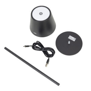 PNI LT04B stalinė lempa su 2,5W LED, 1200 mAh baterija, įkrovimas per USB-C, 150 liumenų, šilta balta šviesa 3000K, spalva juoda - Image 13