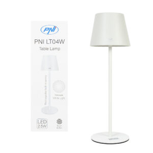 PNI LT04W stalinė lempa su LED 2.5W, baterija 1200 mAh, įkrovimas per USB-C, 150 liumenų, šilta balta šviesa 3000K, spalva balta - Image 8