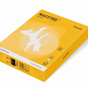 Spalvotas biuro popierius IQ A4,160g SY40, saulės geltonos spalvos, 250 lapų
