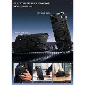 SUPCASE AERO MAG MagSafe iPhone 17 PRO MAX / 18 PRO MAX ARAMIDINIS DĖKLAS JUODAS - Image 5