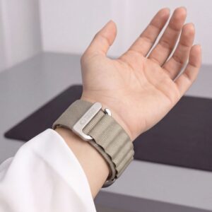 Tech-Protect NYLON PRO Watch 8 / 9 / 10 / 11 / 12 / SE / ULTRA (44 / 45 / 46 / 49 MM) TITANO/ALYVINĖ - Image 5