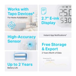 TP-Link TAPO T315 Išmanusis temperatūros ir drėgmės jutiklis - Image 3
