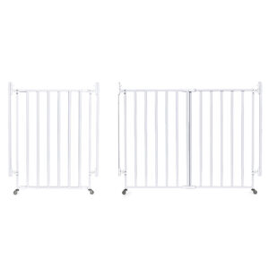 Balti plieniniai apsauginiai varteliai laiptams ir durų angoms 65-106 cm su ratukais ECOTOYS - Image 6