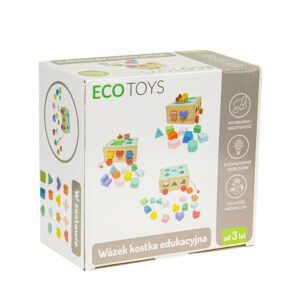Medinis vaikštynės rūšiuoklis su kaladėlėmis, edukacinis kubas vaikams ECOTOYS - Image 6