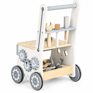 Medinis vaikiškas darbastalis su stumduku ir įrankiais, 34 dalys ECOTOYS - Image 6