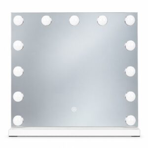 LED makiažo veidrodis 50x40 cm kosmetinis su apšvietimu 3 spalvos 13 lempučių ModernHome - Image 6