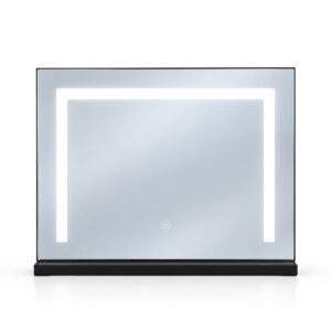 LED kosmetinis veidrodis 50x40 cm su apšvietimu, 3 spalvų režimai, juodas ModernHome - Image 6